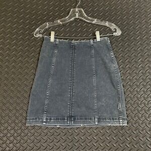 Free People Blue Zip Fly Denim Jean Mini‎ Skirt Women's Size 4